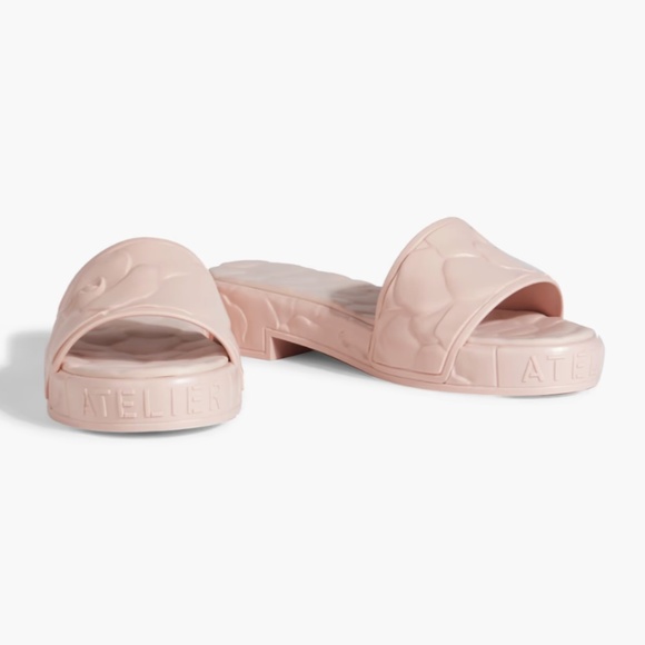 VALENTINO GARAVANI 03 Rose Edition Atelier Embossed Rubber Slides 39 / 9 - Picture 1 of 9